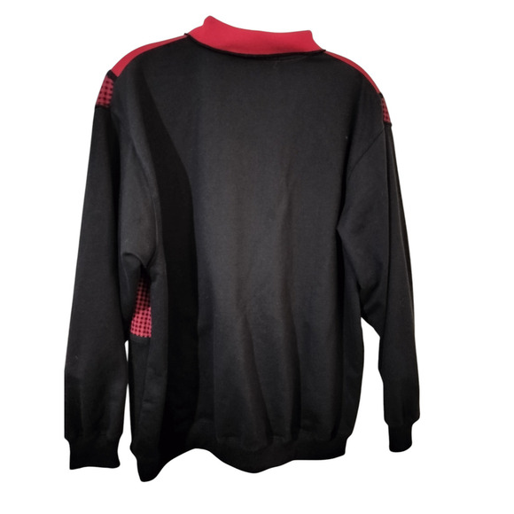 3176) Vintage 90's Blast Multi print Red Black Button Pullover Sweater Size XL - Picture 3 of 6